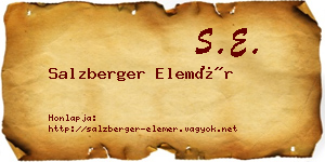Salzberger Elemér névjegykártya